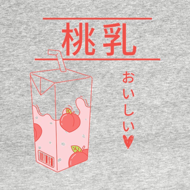 Kawaii Japanese Peach Milk by Moshi Moshi Designs